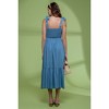 August Sky Women's Sleeveless Non-functional Self Tie Midi Dress - 2 of 4