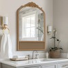 Dovelina Arch Wood Frame Carving Decorative Wall Mirror Bottom with Rattan Hanging Mirror - 2 of 4