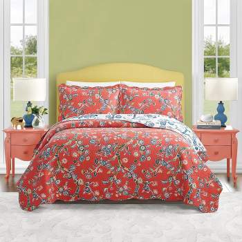 Makers Collective 3pc Jaipur Dreams Quilt Set Red