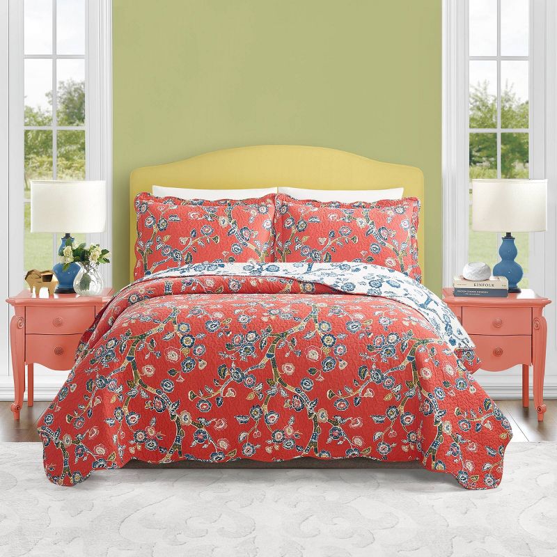 Makers Collective 3pc Jaipur Dreams Quilt Set Red, 1 of 8