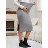 INSPIRE CHIC Women's Maternity High Waist Casual Side Split Stretchy Elastic Bodycon Sweater Skirt - 2 of 4