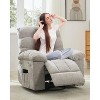 Rocking Recliner Chair,360° Swivel Rocker Chair for Living Room,Upholstered Fabric Glider Nursery Chair with Side Pockets - 2 of 4
