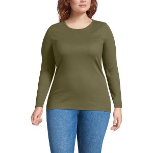 Lands' End Women's Cotton Rib T-shirt - 1 of 3