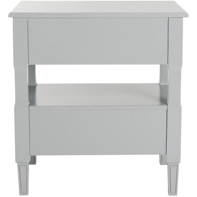 Jenson Gray Transitional 2-Drawer Wood Nightstand