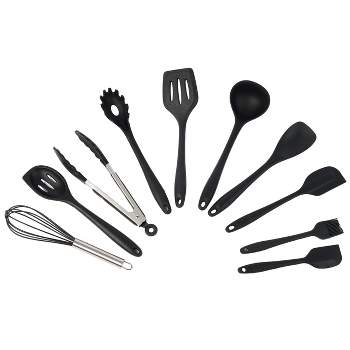 Bruntmor Silicone Kitchen Utensils Set with Stainless Steel Handle