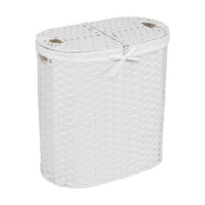 Seville Classics Modern Handwoven Round Laundry Room Hamper - 1 of 4