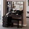 VYNXARIA 41" Large Size Left Bedside Cabinet Vanity Table&Cushioned Stool,Multi Layer High Capacity Storage,Suitable For Large Space,Black - 4 of 4