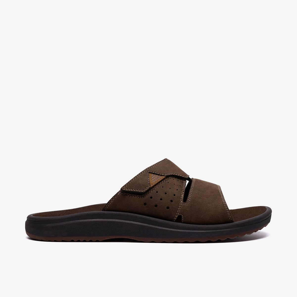 Clarks Cloudsteppers Mens Men's Breeze Slide Dark Brown Sandals