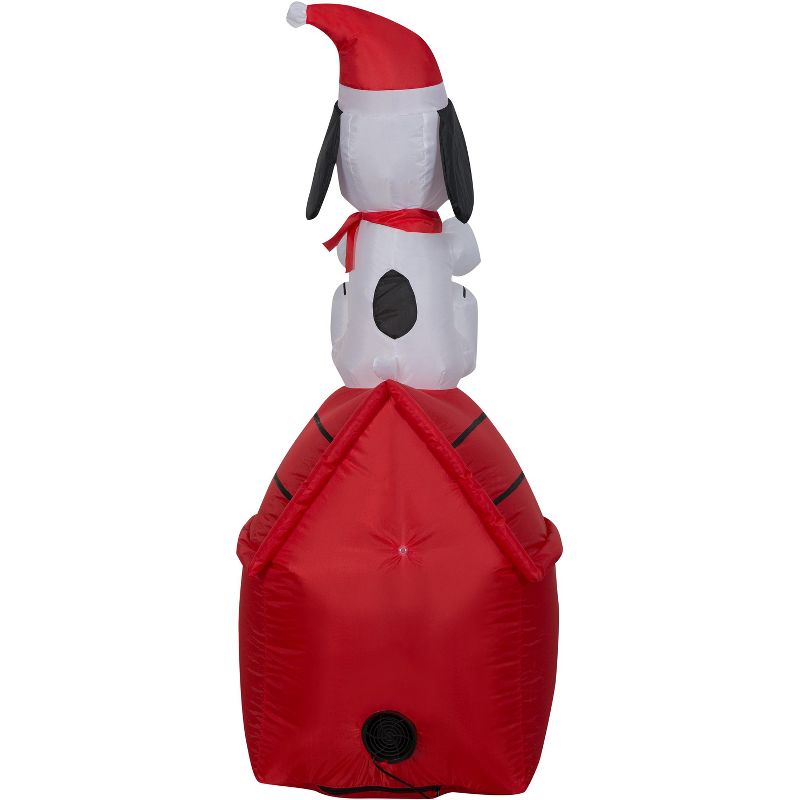 Peanuts Christmas Airblown Inflatable Snoopy on Dog House, 4 ft Tall, Red, 3 of 7