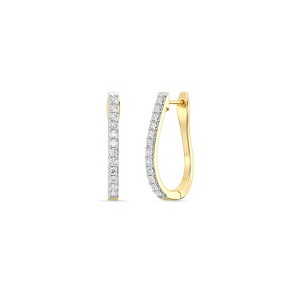 GILDED 1/4, 1/2, 1, 2 Carat Total Weight Lab-Grown Diamond Prong Set Hoop Earrings in 925 Sterling Silver & 14KT Yellow Gold Plated Silver - 1 of 4
