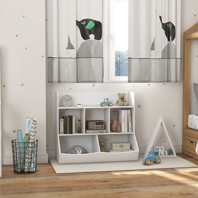 NicBex Kids 5-Shelf Bookcase with Storage Drawer Montessori Toy Organizer Playroom Storage System with Anti-Tip Anchors