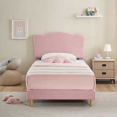 Twin size Bed Frame Upholstered Twin Size Platform with Headboard