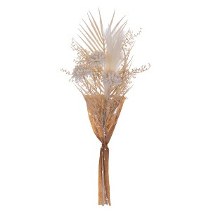 Vickerman 23" Artificial Cream Straw Flower, Pampas Grass, Palm, and Fern Bouquet. - 1 of 1