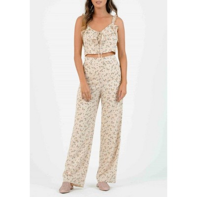 Women's Iris Palazzo Floral Print High Rise Wide Leg Pants - LUCCA