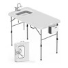 Folding Fish Cleaning Table with Foldable Sink – Portable Camping Fillet Station, Faucet, Drainage Hose, Sprayer + Fish Cleaning Kit - 2 of 4