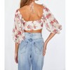 Women's Chiffon Balloon Sleeved Bustier Crop Top - One and Only Collective - 3 of 3