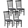 HOMCOM Wooden Dining Chairs Set, Farmhouse Upholstered Kitchen Chairs with Rubber Wood Frame for Living Room, Dining Room - 4 of 4