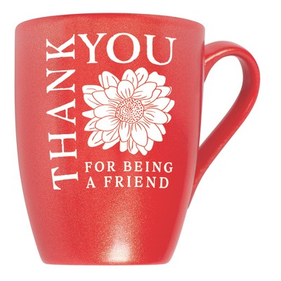 Elanze Designs Thank You For Being A Friend Crimson Red 10 ounce New Bone China Coffee Cup Mug