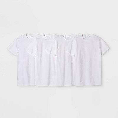 Men's Short Sleeve 4pk Crewneck T-shirt - Goodfellow & Co™ White S : Target