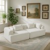 96'' Boucl¨¦ Modular 2-Piece Full-Foam Sectional Sofa with Rounded Arms and Plush Pillows - 3 of 4