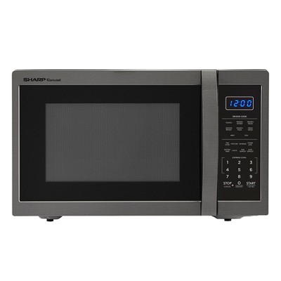 Sharp SMC1452CH 1.4 Cubic Foot Stainless Steel Microwave, Black (Certified Refurbished)