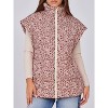 Imily Bela Womens Floral Quilted Puffer Coat Winter Warm Oversized Vest Cap Sleeve - 4 of 4