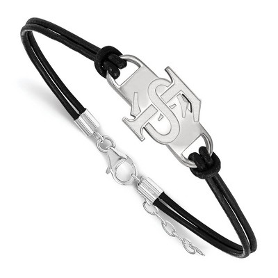 Black Bow Jewelry Sterling Silver Florida State Seminoles NCAA Identification Bracelet 7 Inch