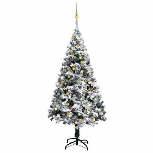 Artificial Pre-lit Christmas Tree with Ball Set Green 70.9" PVC - 1 of 4