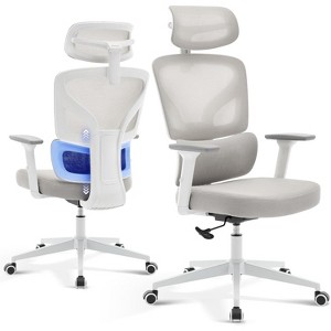 Ergonomic Office Desk Chair - High-Back Mesh Chair with Adjustable Lumbar, 3D Armrests, Headrest | Rolling Swivel for Home, Office, Gaming - 1 of 4