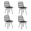 vidaXL Bistro Set Outdoor Patio Balcony Table and Chairs Rattan Look 5 Piece - Black - 4 of 4