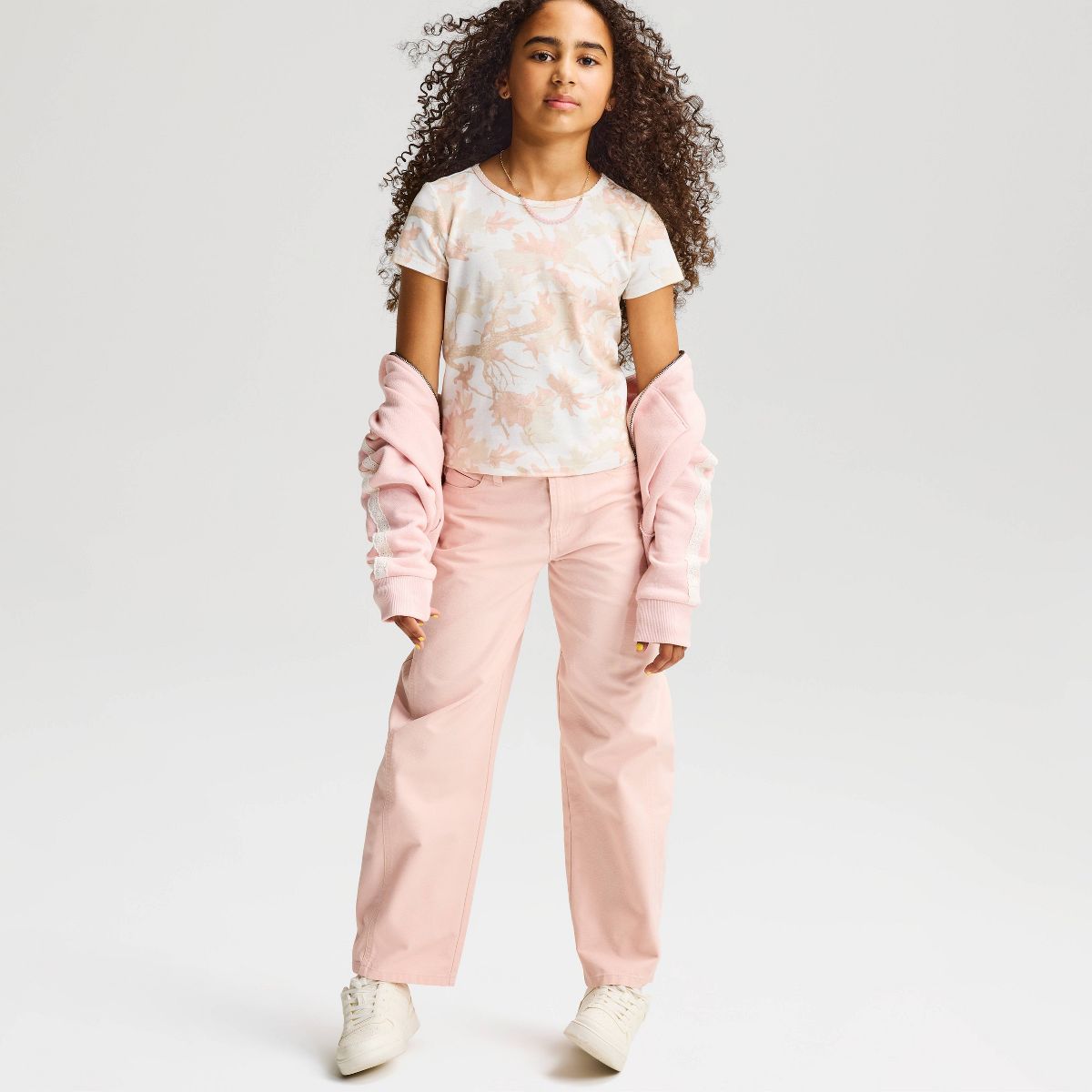 Girls' Mid-Rise Barrel Leg Pants - Cat & Jack™ - thumbnail 6