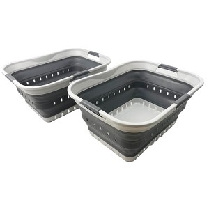 SAMMART 42L (11 gallon) Set of 2 Collapsible Plastic Laundry Basket - 1 of 4