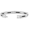 Pompeii3 Men's Steel Polished And Black Two Tone 7mm Link Carbon Fiber 8 " Bracelet - 2 of 3