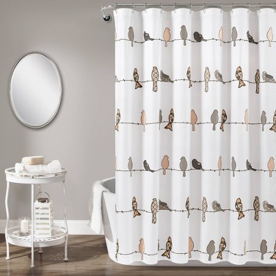 Rowley Birds Shower Curtain Blush/Gray - Lush Dcor
