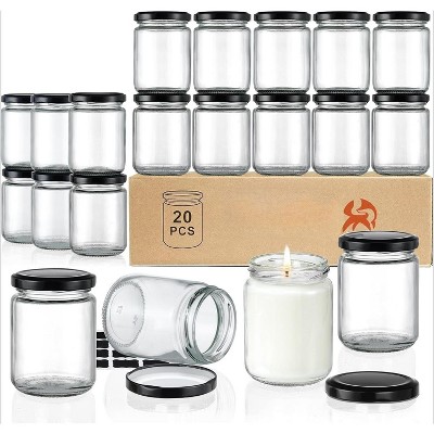 20 Pcs 8 oz Small Glass Jars with Airtight Lids, Empty Food Storage for Spices, Honey, Jam