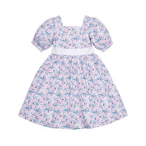 Hope & Henry Girls' Short Sleeve Puff Sleeve Party Dress, Kids - 1 of 4