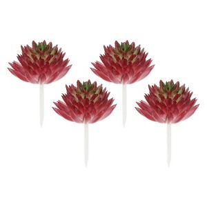 Unique Bargains Unpotted Realistic Textured Garden Decoration Artificial Succulent Plant 4 Pcs - 1 of 4
