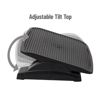Black Adjustable Height Ergonomic Plastic Footrest