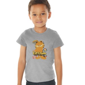 Toddler Boys' Garfield Movie Cattitude T-Shirt (Large) For Youth Toddlers Athletic Heather - 1 of 4