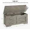 Storage Chest, 39.4" Toy Chest, Kids Wood Large Toy Box, Storage Bench with Safety Hinge, Farmhouse Storage Trunk for Living Room, Bedroom, Playroom - 2 of 4