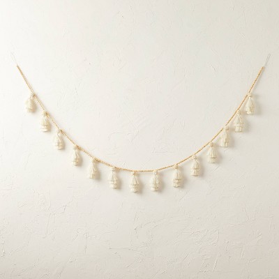 72" Tassel Pom Beaded Garland White - Opalhouse™ designed with Jungalow™