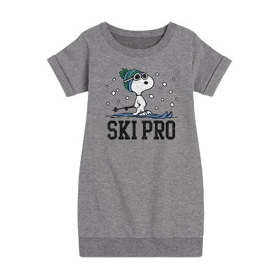 - Peanuts - Snoopy Ski Pro Graphic Short Sleeve Fleece Dress