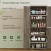 USIKEY 67"H Tall Storage Cabinet with 4 Doors, Farmhouse Accent Cabinet with Adjustable Shelves, for Bedroom, Living Room, Kicthen, Rustic Grey - 4 of 4