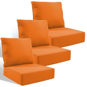 Buenhomino 3-Pack 6inch Thick 24" x 24" Deep Seat Cushion & Back Pillow with Removable Covers Outdoor - 1 of 4