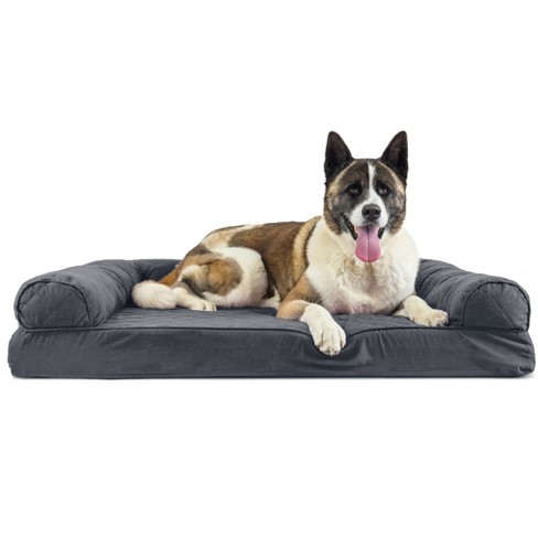 Furhaven Quilted Memory Foam Sofa Dog Bed - Jumbo, Iron Gray : Target