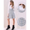 Allegra K Women's U Neck Plaid Tweed Mini Length Overalls Pinafore Dress - 2 of 4