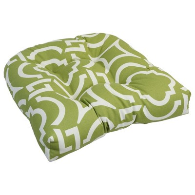 Blazing Needles, 19-inch U-Shaped Spun Polyester Outdoor Tufted Dining Chair Cushion