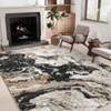 Abstract Marble Accent Rug, Soft Luxury Carpet for High Traffic Areas, Washable Rugs - 2 of 4