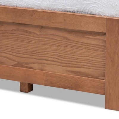 Walnut King Platform Storage Bed Frame with 3 Drawers
