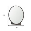 HomeRoots 38" Gunmetal Metal Round And Rectangle Framed Accent Mirror - 3 of 4